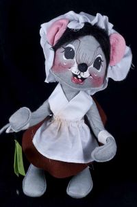 Annalee Mobilitee Girl Mouse Pilgrim Thanksgiving Mouse Plush Vtg 82